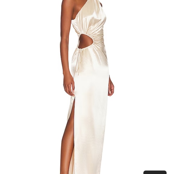 ELIZA CUT OUT DRESS IN CHAMPAGNE - Picture 2 of 4